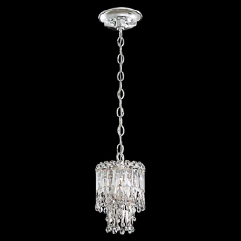 Triandra 1 Light 110V Pendant in Antique Silver with Clear Heritage Crystal