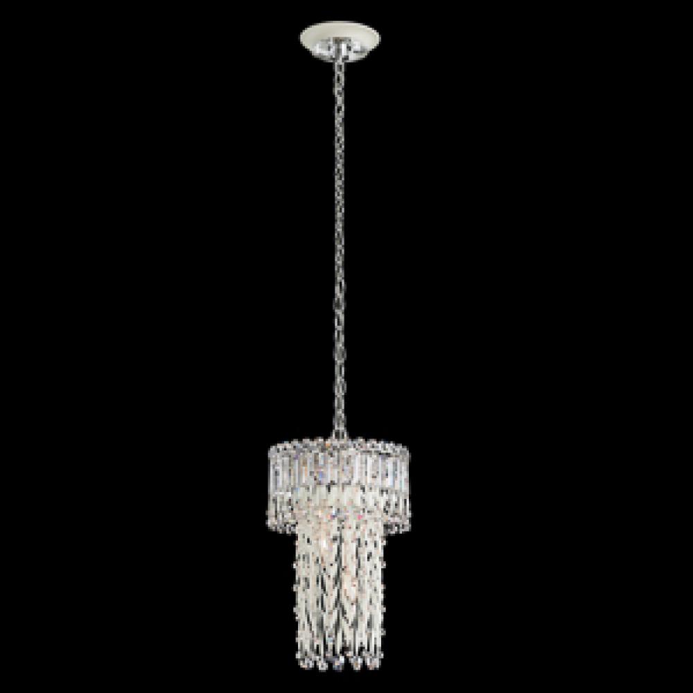 Triandra 3 Light 110V Pendant in White with Clear Heritage Crystal