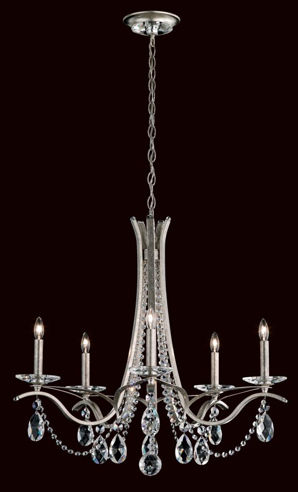 Vesca 5 Light 120V Chandelier in White with Clear Heritage Handcut Crystal
