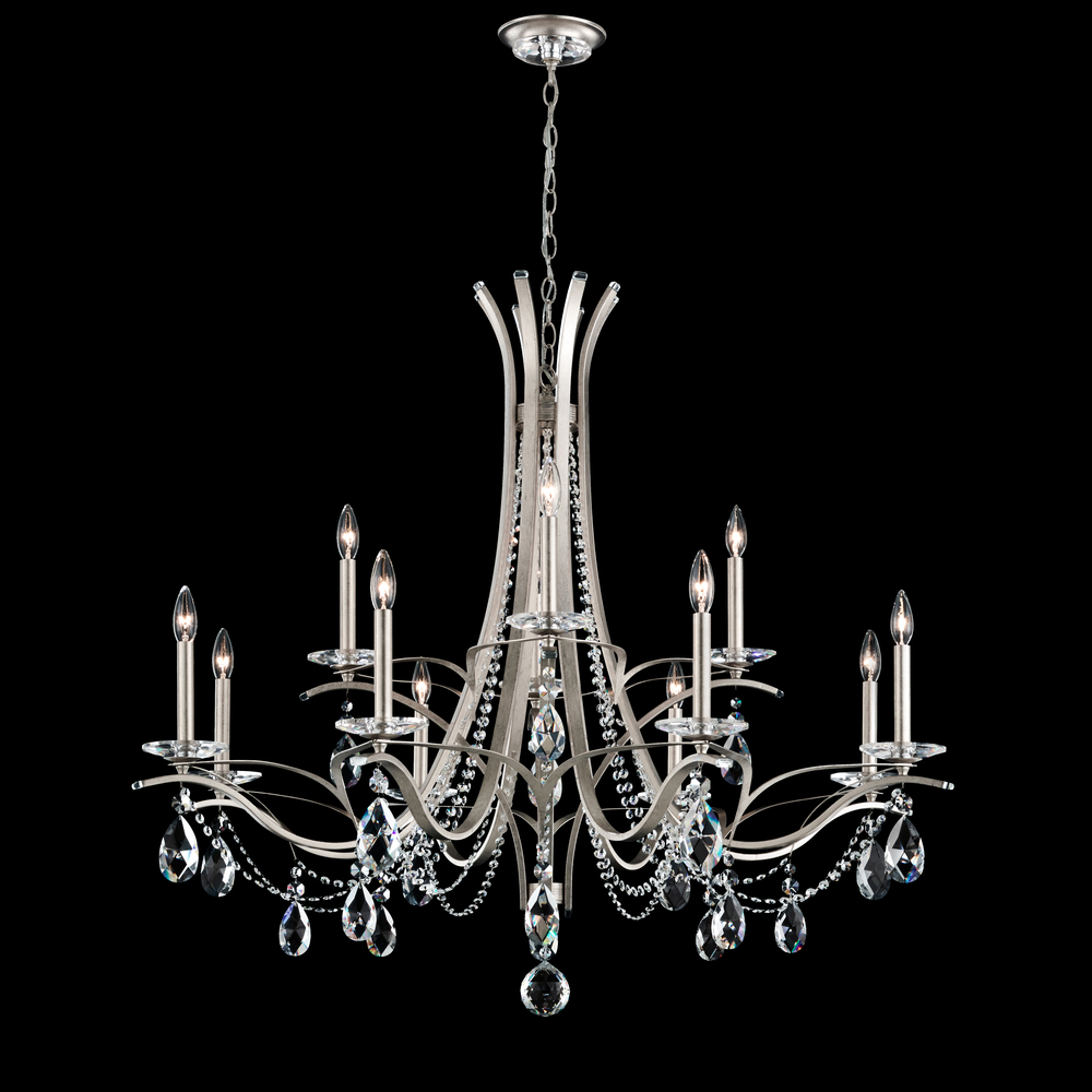 Vesca 12 Light 120V Chandelier in White with Clear Heritage Handcut Crystal