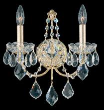 Schonbek 1870 1702-23 - Century 2 Light 120V Wall Sconce in Etruscan Gold with Clear Heritage Handcut Crystal