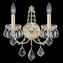 Schonbek 1870 1702-22 - Century 2 Light 110V Wall Sconce in Heirloom Gold with Clear Heritage Crystal