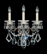 Schonbek 1870 5002-48 - La Scala 3 Light 120V Wall Sconce in Antique Silver with Clear Heritage Handcut Crystal