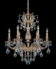 Schonbek 1870 5676-22H - Milano 6 Light 120V Chandelier in Heirloom Gold with Clear Heritage Handcut Crystal