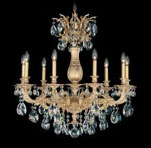 Schonbek 1870 5679-22H - Milano 9 Light 120V Chandelier in Heirloom Gold with Clear Heritage Handcut Crystal