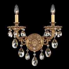 Schonbek 1870 5642-76H - Milano 2 Light 110V Wall Sconce in Heirloom Bronze with Clear Heritage Crystals