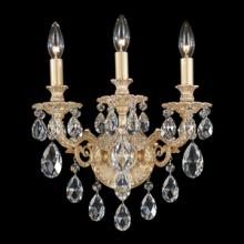 Schonbek 1870 5643-23H - Milano 3 Light 110V Wall Sconce in Etruscan Gold with Clear Heritage Crystals