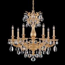 Schonbek 1870 5677-22H - Milano 7 Light 110V Chandelier in Heirloom Gold with Clear Heritage Crystals