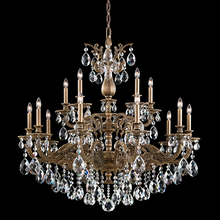 Schonbek 1870 5685-23H - Milano 15 Light 120V Chandelier in Etruscan Gold with Clear Heritage Handcut Crystal