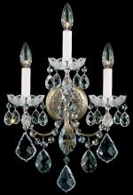 Schonbek 1870 3652-40H - New Orleans 3 Light 120V Wall Sconce in Polished Silver with Clear Heritage Handcut Crystal