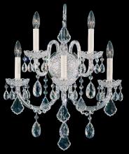 Schonbek 1870 6806-40H - Olde World 5 Light 120V Wall Sconce in Polished Silver with Clear Heritage Handcut Crystal
