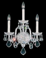 Schonbek 1870 6808-40H - Olde World 3 Light 120V Wall Sconce in Polished Silver with Clear Heritage Handcut Crystal