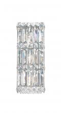 Schonbek 1870 2236O - Quantum 3 Light 120V Wall Sconce in Polished Stainless Steel with Clear Optic Crystal