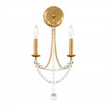 Schonbek 1870 RJ1002N-48O - Verdana 2 Light 120V Wall Sconce in Antique Silver with Clear Optic Crystal