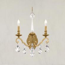 Schonbek 1870 RN3861N-22H - Renaissance Nouveau 2 Light 120V Wall Sconce in Heirloom Gold with Clear Heritage Handcut Crystal