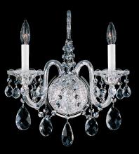Schonbek 1870 2991-40H - Sterling 2 Light 120V Wall Sconce in Polished Silver with Clear Heritage Handcut Crystal