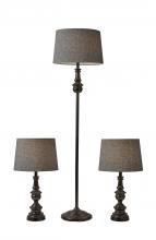 Adesso 1591-01 - Chandler 3 Piece Floor and Table Lamp Set