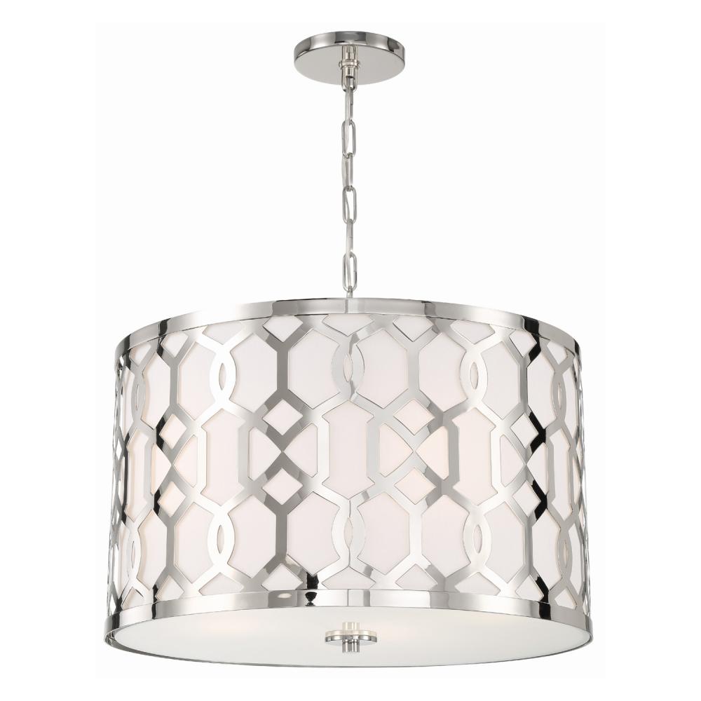 Libby Langdon for Crystorama Jennings 5 Light Polished Nickel Chandelier