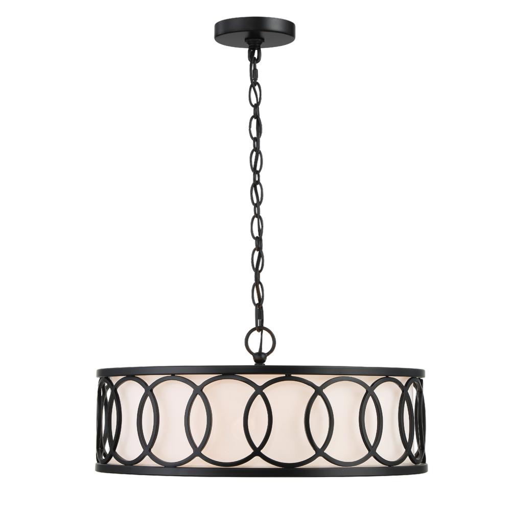 Libby Langdon for Crystorama Graham 6 Light Matte Black Chandelier