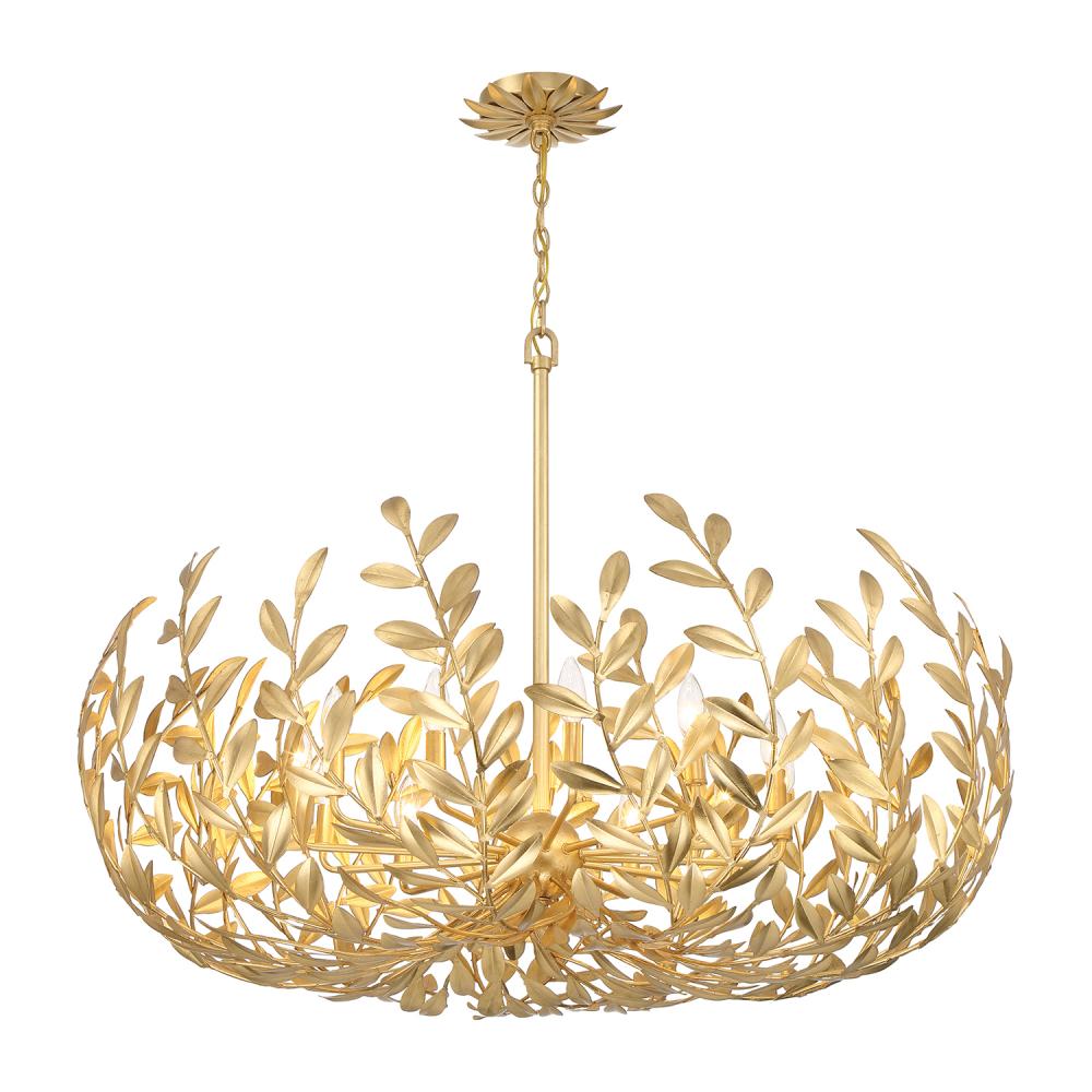 Broche 12 Light Antique Gold Chandelier