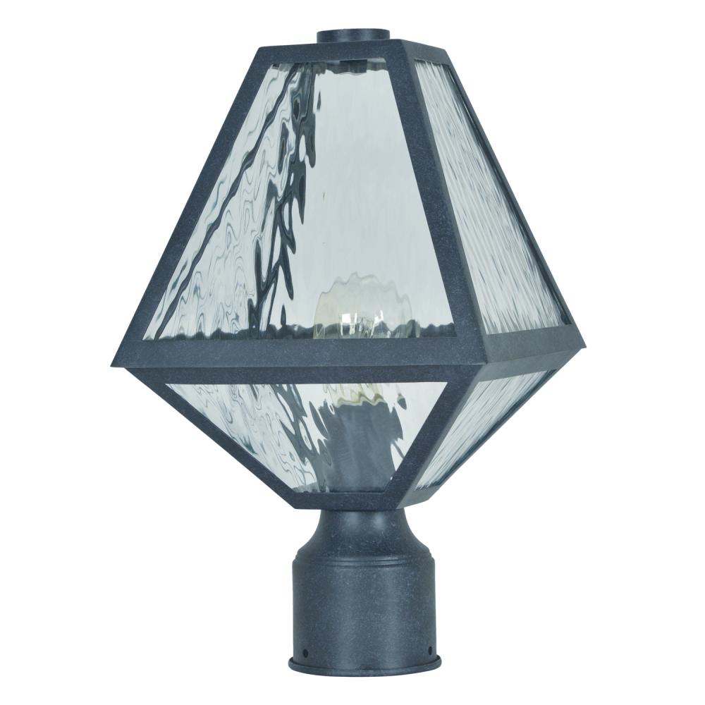 Brian Patrick Flynn for Crystorama Glacier 1 Light Black Charcoal Small Outdoor Post