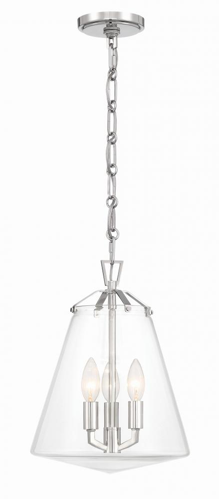 Voss 3 Light Polished Nickel Mini Chandelier