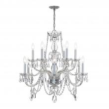 Crystorama 1135-CH-CL-MWP - Traditional Crystal 12 Light Hand Cut Crystal Polished Chrome Chandelier