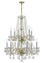 Crystorama 1137-PB-CL-MWP - Traditional Crystal 12 Light Hand Cut Crystal Polished Brass Chandelier