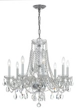 Crystorama 1138-CH-CL-MWP - Traditional Crystal 8 Light Hand Cut Crystal Polished Chrome Chandelier