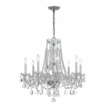 Crystorama 1138-CH-CL-MWP - Traditional Crystal 8 Light Hand Cut Crystal Polished Chrome Chandelier