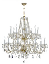 Crystorama 1139-PB-CL-MWP - Traditional Crystal 16 Light Hand Cut Crystal Polished Brass Chandelier