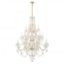 Crystorama 1157-PB-CL-MWP - Traditional Crystal 20 Light Hand Cut Crystal Polished Brass Chandelier