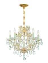 Crystorama 4405-GD-CL-MWP - Maria Theresa 6 Light Hand Cut Crystal Gold Mini Chandelier