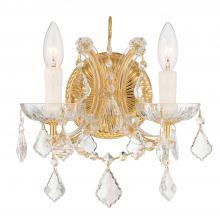 Crystorama 4472-GD-CL-MWP - Maria Theresa 2 Light Hand Cut Crystal Gold Sconce