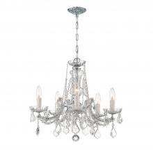 Crystorama 4476-CH-CL-MWP - Maria Theresa 5 Light Hand Cut Crystal Polished Chrome Chandelier