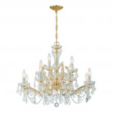 Crystorama 4479-GD-CL-MWP - Maria Theresa 12 Light Hand Cut Crystal Gold Chandelier