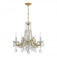 Crystorama 4576-GD-CL-MWP - Maria Theresa 5 Light Hand Cut Crystal Gold Chandelier