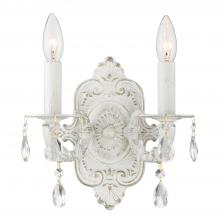 Crystorama 5022-AW-CL-MWP - Paris Market 2 Light Clear Crystal Antique White Sconce