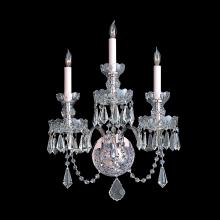Crystorama 5023-CH-CL-MWP - Traditional Crystal 3 Light Hand Cut Crystal Polished Chrome Sconce