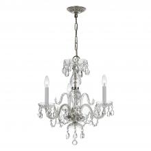 Crystorama 5044-CH-CL-MWP - Traditional Crystal 3 Light Clear Crystal Polished Chrome Mini Chandelier