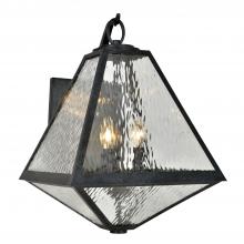Crystorama GLA-9702-WT-BC - Brian Patrick Flynn for Crystorama Glacier 3 Light Black Charcoal Outdoor Sconce
