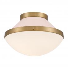 Crystorama XAN-8001-VG-BH - Xander 1 Light Vibrant Gold + Blush Flush Mount