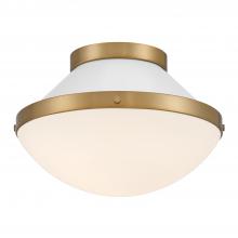 Crystorama XAN-8001-VG-WH - Xander 1 Light Vibrant Gold + White Flush Mount