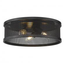 Golden 3168-FM15 BLK-BLK - Channing 15" Flush Mount in Matte Black