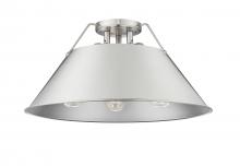 Golden 3306-3FM PW-PW - Orwell PW 3 Light Flush Mount in Pewter with Pewter shade