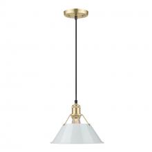 Golden 3306-M BCB-DB - Orwell BCB Medium Pendant - 10" in Brushed Champagne Bronze with Dusky Blue shade