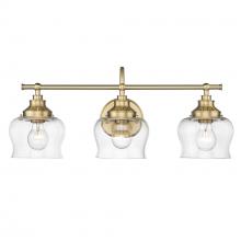 Golden 3610-BA3 BCB-CLR - Daphne 3 Light Bath Vanity in Brushed Champagne Bronze with Clear Glass Shade