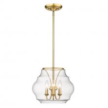 Golden 1087-3P BCB-CLR - Annette 3 Light Pendant In Brushed Champagne Bronze With Clear Glass Shade