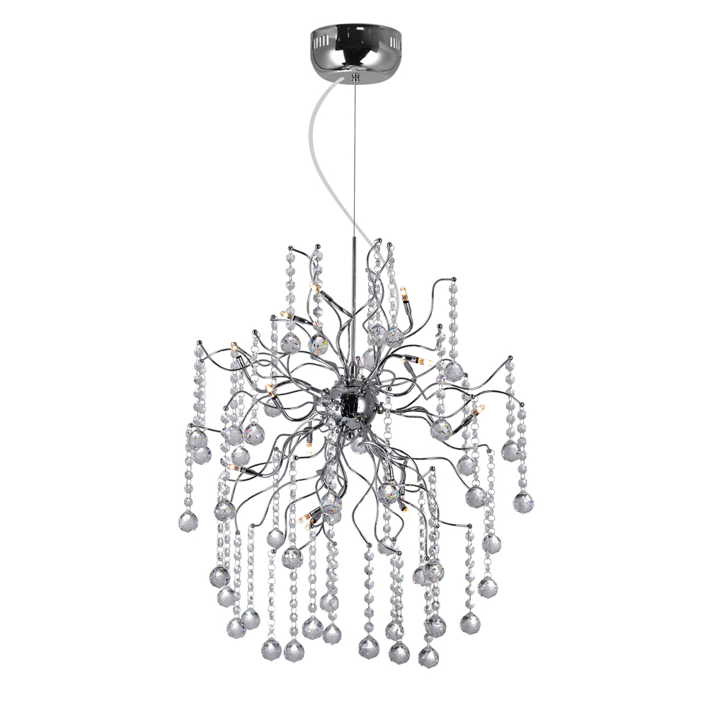 Cherry Blossom 15 Light Chandelier With Chrome Finish