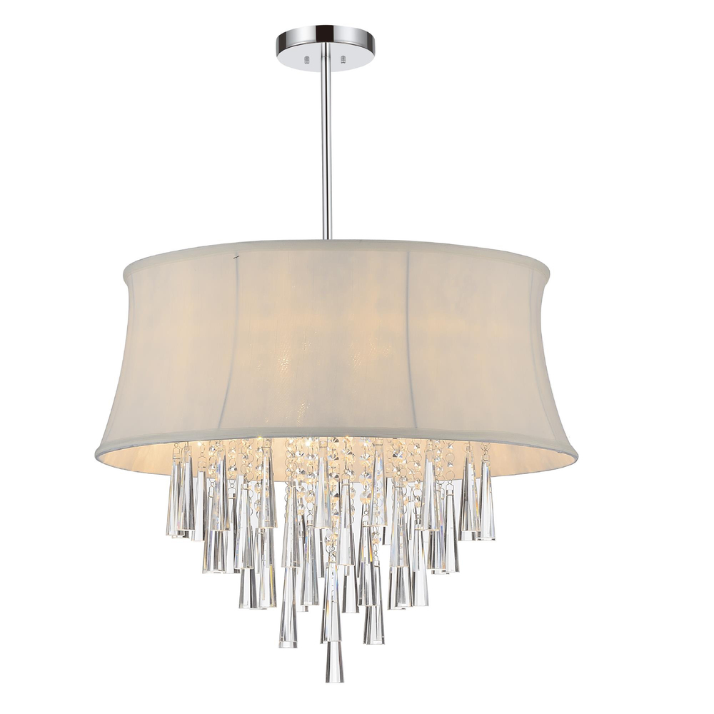 Audrey 8 Light Drum Shade Chandelier With Chrome Finish